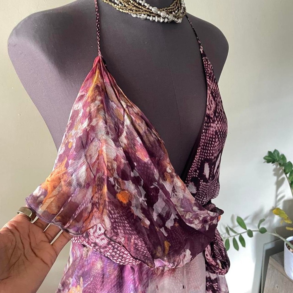 Haute Hippie 100% Silk Flutter Dress Size M - Picture 2 of 7